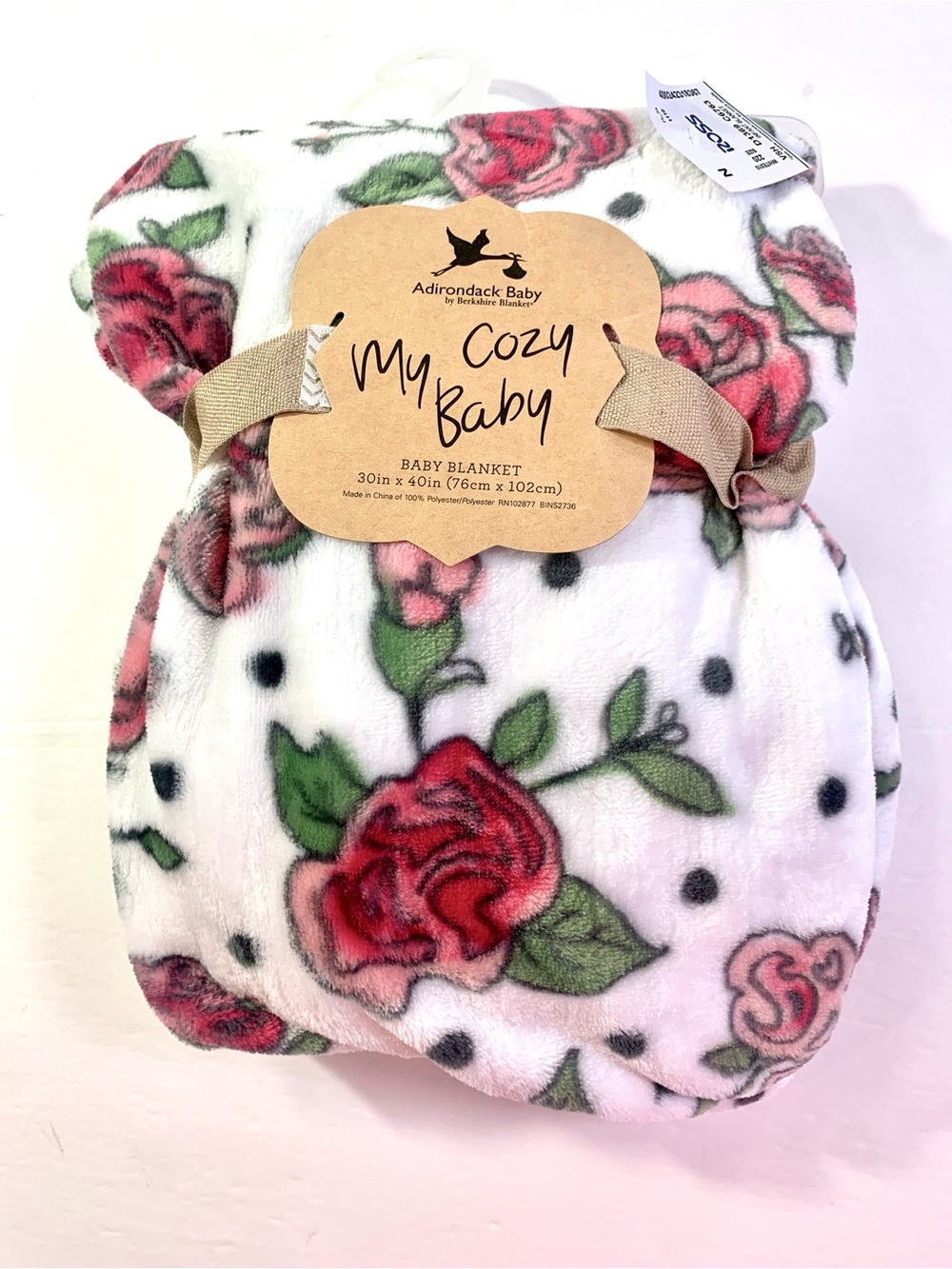 Berkshire My Cozy Baby Floral Tattoo Rose Plush Baby Blanket - NWT